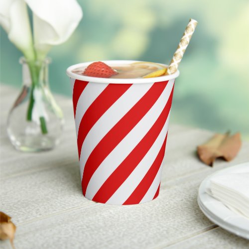 Red and white holiday stripe  paper cups