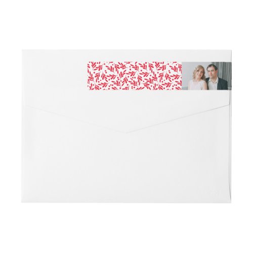 Red and White Holly Berries  Holiday Photo Wrap Around Label