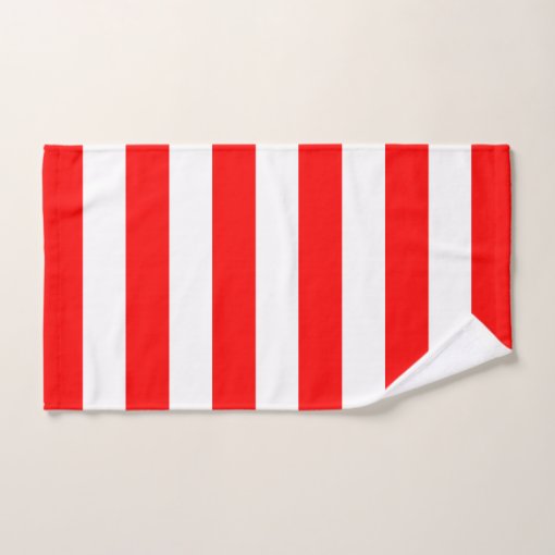 Red and White Horizontal Stripes Bath Towel Set | Zazzle