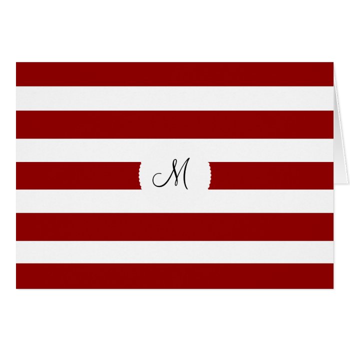 Red and White Horizontal Stripes Pattern Greeting Card
