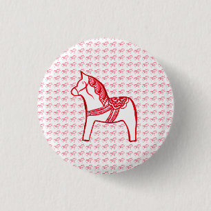 Red and White Horse Pinback Button