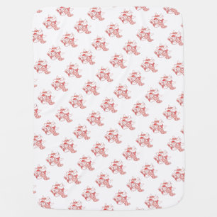 Red and white horses baby blanket