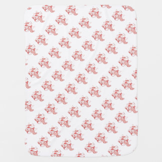 Red and white horses baby blanket