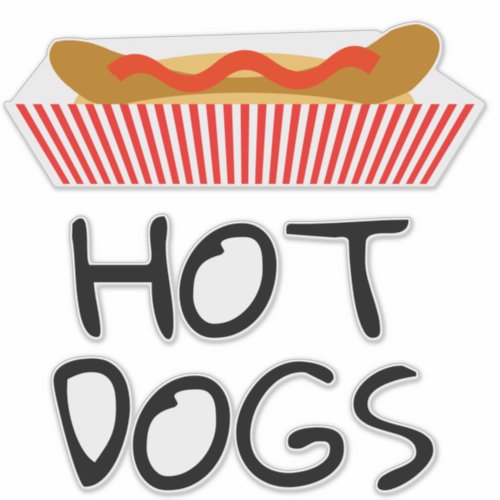 Red And White Hot Dogs Sticker