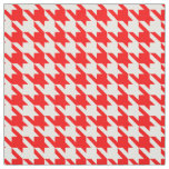 Red and White Houndstooth Check Fabric