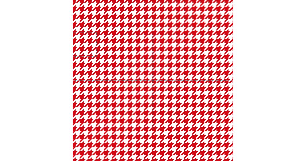 Red and White Houndstooth Fabric Zazzle