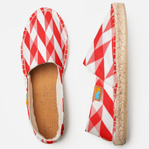 Red and White Houndstooth pattern  Espadrilles