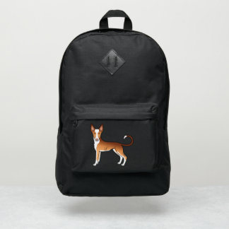 Red And White Ibizan Hound Smooth Coat Cartoon Dog Port Authority® Backpack