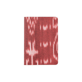 Red and white ikat design. passport holder