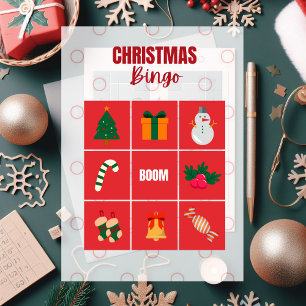 Red And White Illustrated Christmas jigsaw Puzzle