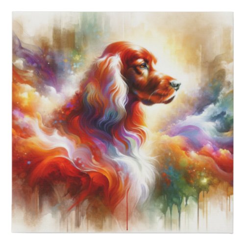 Red and White Irish Setter AREF802 _ Watercolor Faux Canvas Print