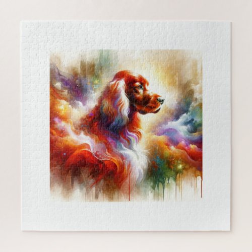 Red and White Irish Setter AREF802 _ Watercolor Jigsaw Puzzle