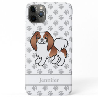 Red And White Japanese Chin Cartoon Dog &amp; Name iPhone 11 Pro Max Case