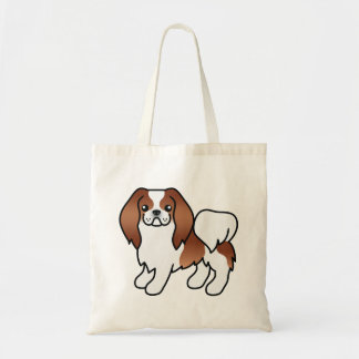 Red And White Japanese Chin Cute Cartoon Dog Tote Bag