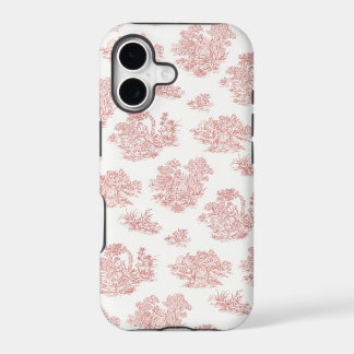 Red and white Jouy print iPhone 17 Case