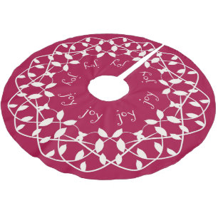 Red and White JOY Christmas Tree Skirt