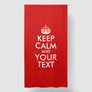 Red and White Keep Calm and Your Text Blackout Curtains