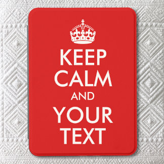 Red and White Keep Calm and Your Text Kindle Cover