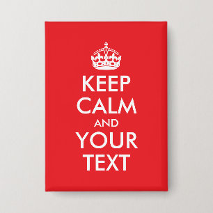 Red and White Keep Calm Parody Button
