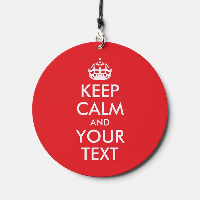 Red and White Keep Calm Parody Wind Chime (Front)