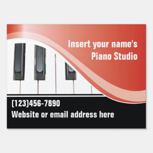 Red and White Keyboard Teacher Yard Sign