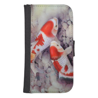 Red and White Koi Fish Pond Galaxy S4 Wallet Case