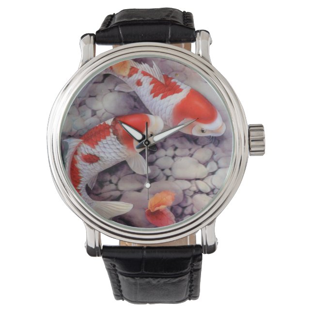 Red and White Koi Fish Pond Watch (Front)
