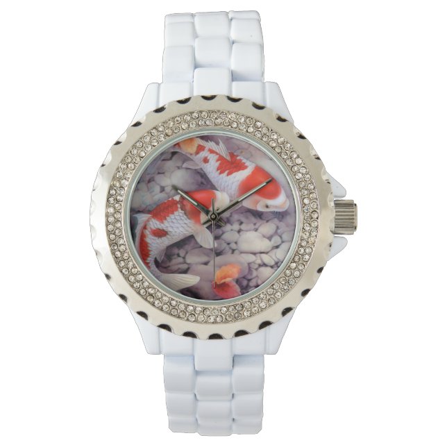 Red and White Koi Fish Pond Watch (Front)