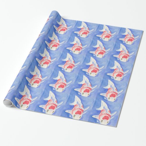 red and white Koi Wrapping Paper