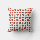 Red and White Ladybugs Pillow (Back)