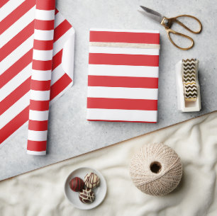 Red And White Large Candy Stripe Wrapping Paper