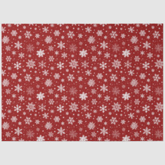 Red and White Large Snowflakes  Tissue Paper