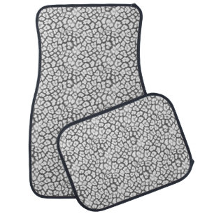Red and white leopard print  car floor mat