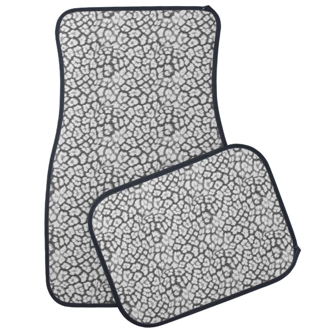 Red and white leopard print  car floor mat (Set)