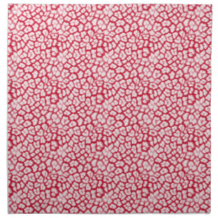 Red and white leopard print  cloth napkin