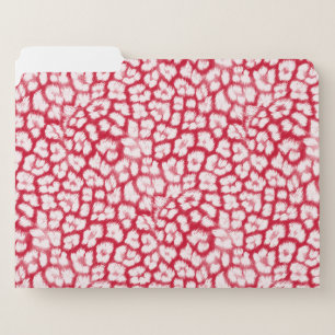Red and white leopard print  file folder