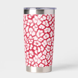 Red and white leopard print  insulated tumbler