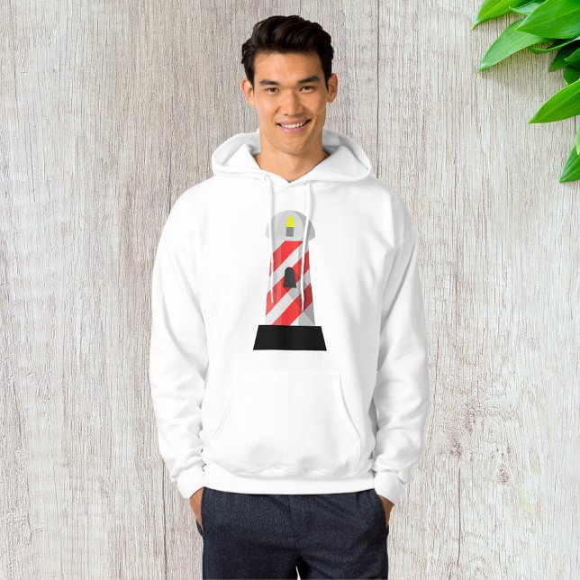 Red And White Lighthouse Mens Hoodie (Creator Uploaded)