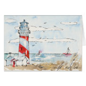 Red and White Lighthouse Scene (Front Horizontal)
