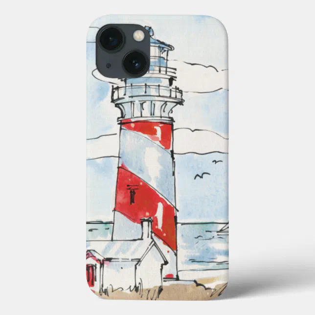 Red and White Lighthouse Scene Case-Mate iPhone Case | Zazzle Red and White Lighthouse Scene Case-Mate iPhone Case | Zazzle