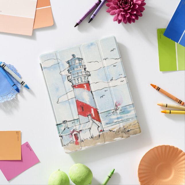 Red and White Lighthouse Scene iPad Smart Cover (In Situ)