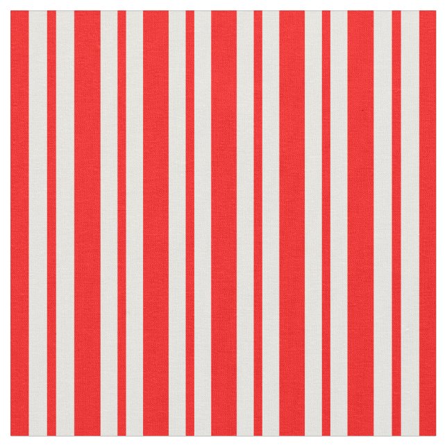 Red and White Lined Pattern Fabric (Close Up)