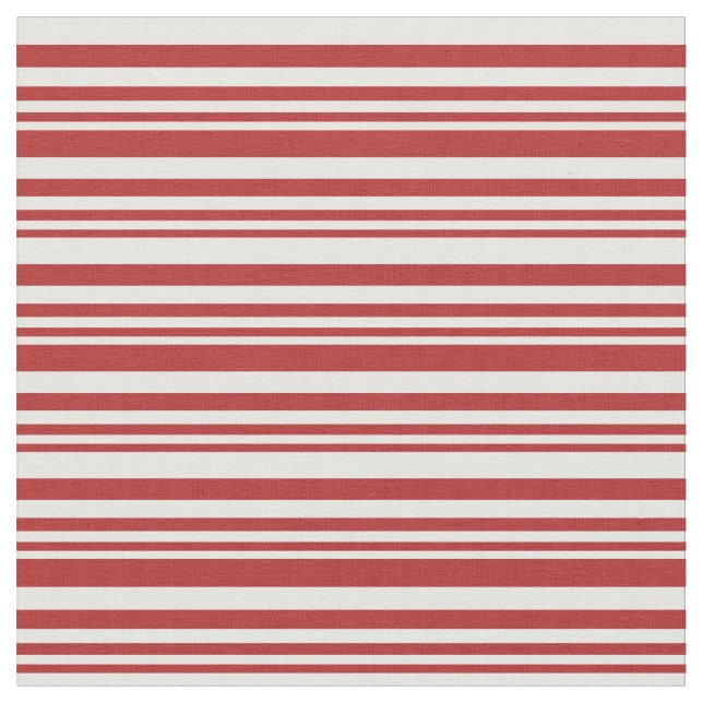 Red and White Lines/Stripes Pattern Fabric (Close Up)