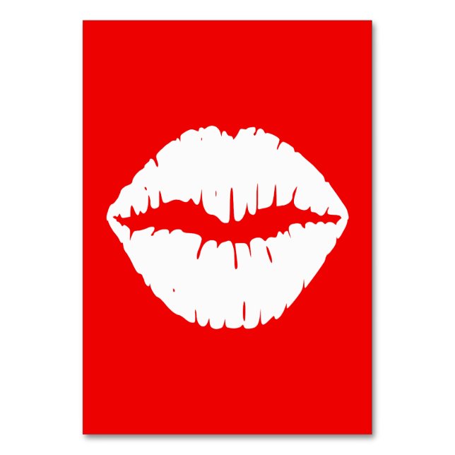 Red and White Lipstick Table Number (Front)