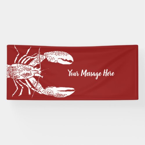 Red and White Lobster Personalized Banner