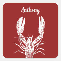 Red and White Lobster Personalized
