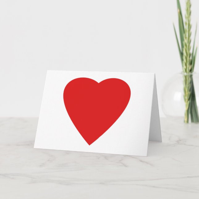 Red and White Love Heart Design. Card (Front)
