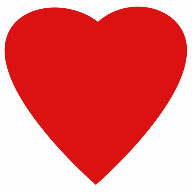 Red and White Love Heart Design. Cutout (Front)