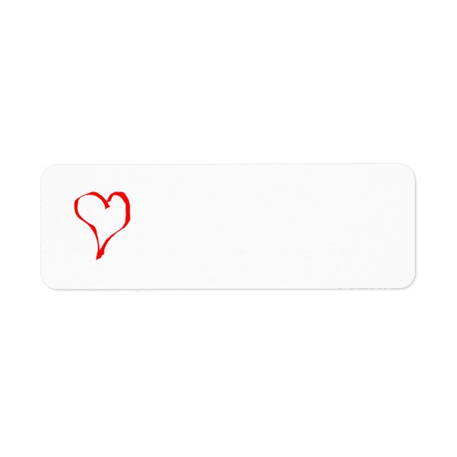 Red and White Love Heart Design. Label (Front)