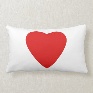 Red and White Love Heart Design. Lumbar Pillow